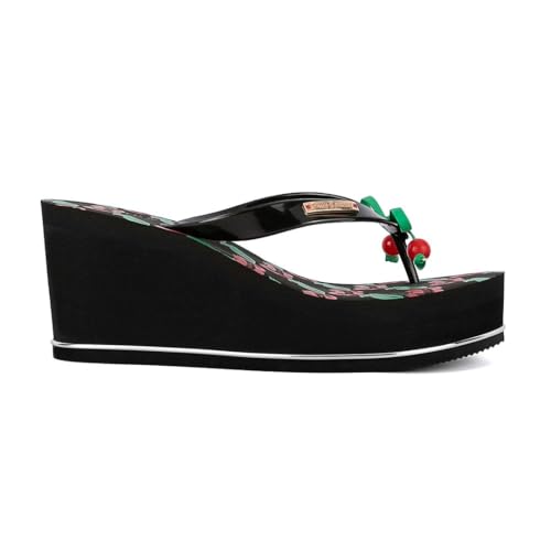 Image of Juicy Couture Women's Wedge Platform Flip Flops, Fashion Beach Sandals with Soft Footbed and Thong Style