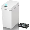 kaylowe Automatic Bathroom Trash Can 2.6 Gallon Touchless Motion Sensor Garbage Cans Small Slim Smart Diaper Trash Bin for Bedroom, Office, Kitchen, Living Room, White