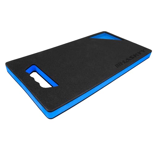 HASKYY Kniebrett Kniekissen Kniematte mit Griffmulde & Werkzeugablage - Professioneller Knieschutz Knieschoner aus Eva Schaumstoff - 44,8x23cm - Blau/Schwarz - Robuste Knieunterlage HASKYY Kniebrett Kniekissen Kniematte mit Griffmulde & Werkzeugablage - Professioneller Knieschutz Knieschoner aus Eva Schaumstoff - 44,8x23cm - Blau/Schwarz - Robuste Knieunterlage