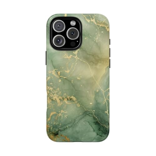 Coque iPhone 16 Pro Max marbre abstrait luxe rigide aux reflets dorés