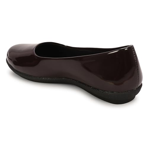 Image of DHANESHWAR Women's Ballet Flats Belly Shoes for Casual, Formal & Office Wear Ballerina | Comfortable Slip on Black Bellies for Women & Girls. 1 Pair