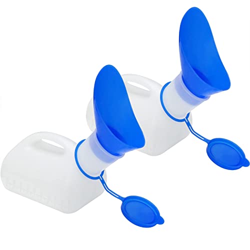 Shining Life Unisex Urinal Portable Urinal Female Urinal with Funnel Bedpans Urine Bottle Sealable with Lid Travel Urinal Reusable Emergency Car Urinal Portable Toilet Urine Jar (White 1000ml)