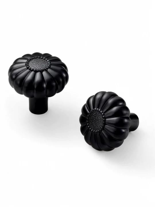 JIASENBAO Black Cabinet Knobs 5 Pack Matte Black Drawer Pulls Kitchen Cupboard Bathroom Dresser Cabinet Hardware Handles Zinc Alloy