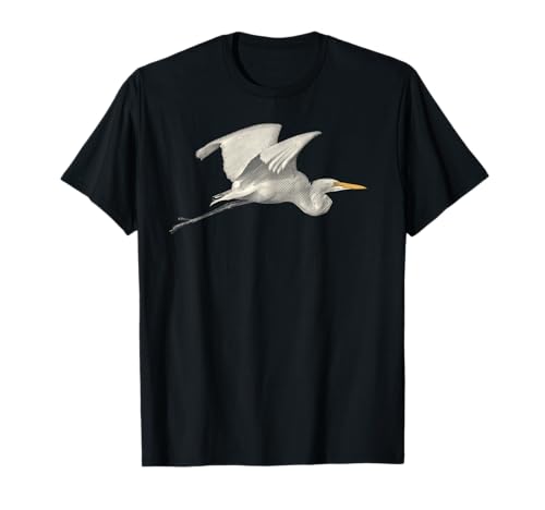 Great Egret in Flight for Bird Lovers Wildlife T-Shirt