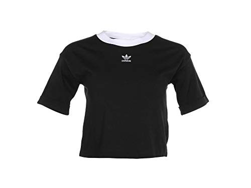 adidas Originals womens Crop Top Black/White X-Large