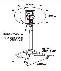 1台限り【長輝ライテック】LEDバルーンライト AC250W BA-01 長輝LITETEC LEDバルーンライト AC250W BA-01（直送品） - アスクル