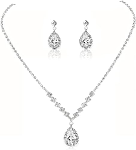 Cristina Wedding Bridal Bridesmaid Austrian Crystal Rhinestone Jewelry Sets Statement Choker Necklace Earrings Bracelets Sets for Wedding Party Prom 1
