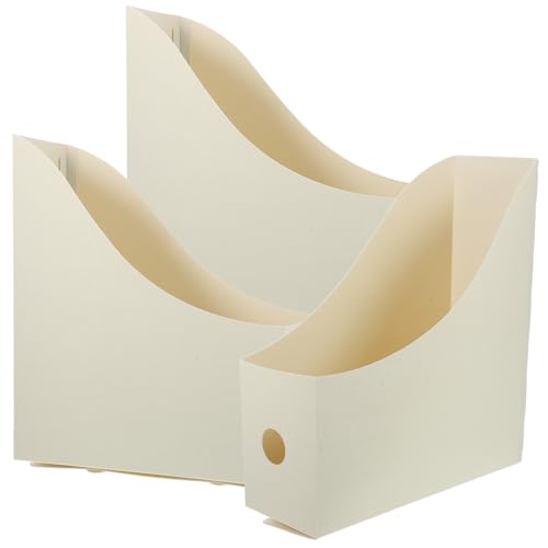 KICHOUSE Desktop Storage Organizer 3pcs Plastic Book Stand Racks for Files Magazines