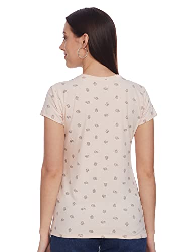 Image of Enamor Short Sleeve Crew Neck Regular Length Pull On Basic Crew T-Shirt for Women - Slim Fit, Soft and Breathable Stretch Cotton - E247