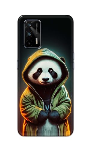 Image of Printed Hard Back Cover Case for Realme GT 5G Back Cover (Cartoon Panda) -1111