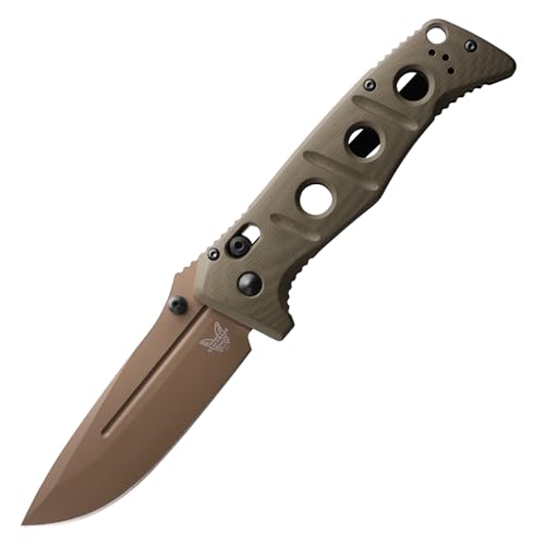 Benchmade - Adamas Tactical Knife, Plain Edge, Drop-Point Blade with Olive Drab Green G10 Handle (275FE-2)