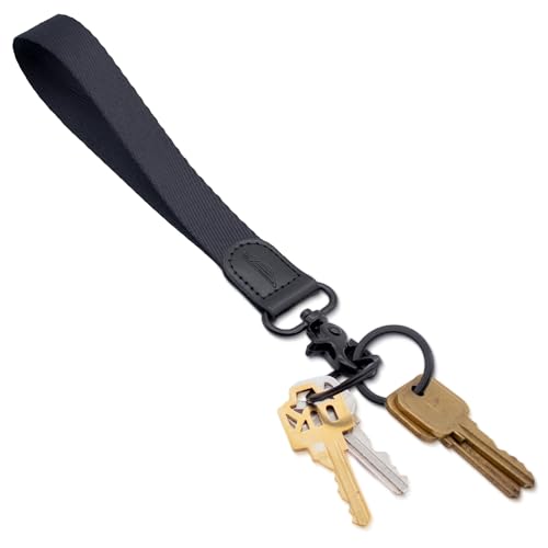 Image of POCKT Keychain Wristlet for Women and Men, Cute Wrist Lanyard for Keys, Short Key Chain Strap for Car Keys, Wallet, ID Badge & Phone | Black Black