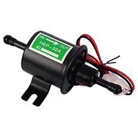 Universal12 V Kraftstoffpumpe,HEP-02A Universal Elektrische Benzinpumpe Dieselpumpe,Niederdruck-Kraftstoffpumpe,Universal Kraftstoffpumpe Elektrisch für Benzin & Diesel Baumaschine (Schwarz)
