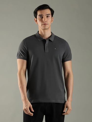 Image of Solid Slim Fit Cotton Polo T-Shirt