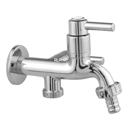 Torneira Tanque Máquina Lavar 2 Saídas ABS Cromado 1031 C72 Cor:Prateado