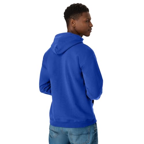 Image of Hanes Men's, EcoSmart, Cotton-Blend Hooded Sweatshirt, Plush Fleece Pullover Hoodie