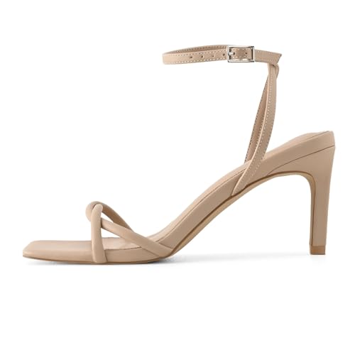 Women’s Heeled Sandals Strappy Stilettos Square Open Toe Heels Ankle Strap Comfort Dress Wedding Party Shoes2