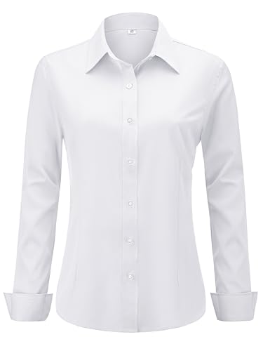 hearain White Blouse for Women Dress Shirt Button Up...