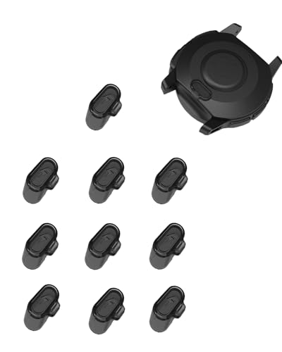 10 Pack Charger Port Protector for Garmin Instinct 3 40MM/45MM/50MM,BOVUGAC TPU Dust Plug Anti-dust Plugs Compatible for Garmin Instinct E-Clear Black
