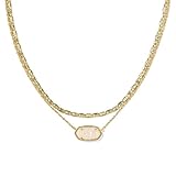 Kendra Scott Elisa Multi Strand Necklace for Women, Fashion Jewelry, 14k Gold-Plated, Iridescent Drusy