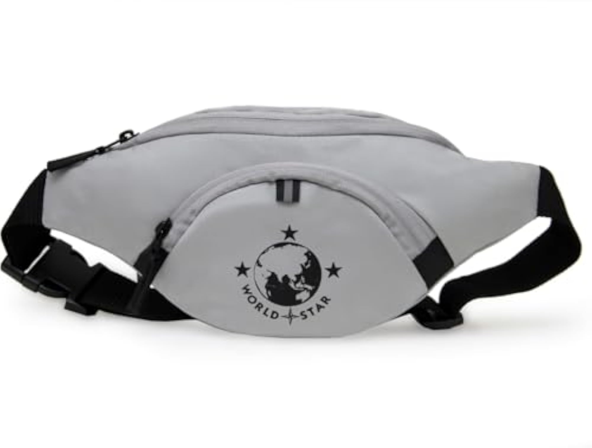 PU Polyester Fabric Waist Pack, Travel Handy Hiking Zip Pouch