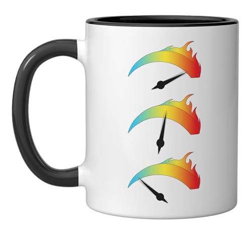 Accelerator Open Throttle Speedometer Ceramic Mug, Black/White