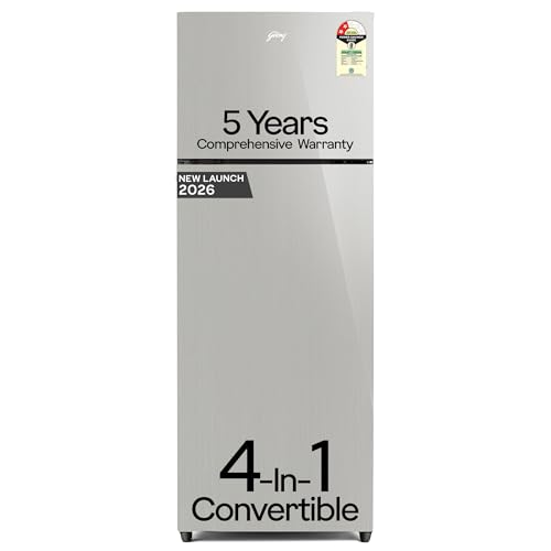 Image of Godrej 308 L 2 Star| 5 Years Comprehensive Warranty| New Launch| AI Powered| 4-In-1 Convertible Freezer| 95%+ Food Surface Disinfection| Frost Free Refrigerator (RF EON 331BN RCIT ST RH, Steel Rush)