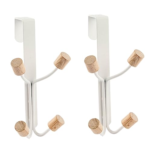 PRETYZOOM 4 Hook Hangers Door Hangers Without Nails Over The Door Hat Rack Storage Rack Non-Slip Design for Home