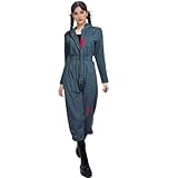 LILLIWEEN Womens Halloween Killer Costume Cosplay Long Sleeve Zip-Front Blue Coverall Jumpsuit M
