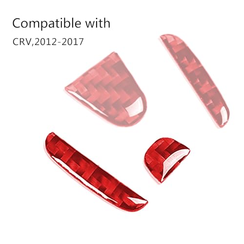 Image of Compatible with Car Rear Tailgate Emblem Logo Trim Accessories Carbon Fiber Emblem Badge Decal Cover Sticker for Honda CRV 4th Gen 2012-2017,Red