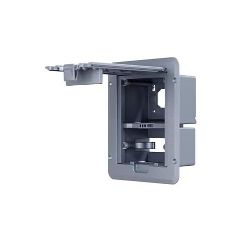 TayMac DOC320G Outdoor Comforts Gray In-Use Weatherproof Outlet Cover, Electrical Outlet Cover with Extension Cord Clamps for Duplex, Decorator, or GFCI, Outdoor Outlet Cover for Deck Box Cover