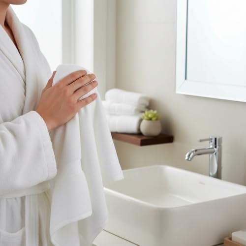 Image of Sulfar 100% Terry Ring Spun Cotton Face Towel - Quick-Dry, Highly Absorbent (480 GSM) (30 x 30 Cm) White (Pack of 2)