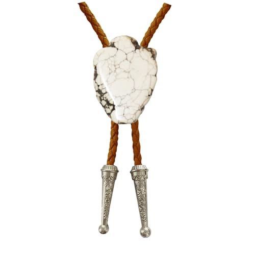 Image of Daisy Del Sol Bolo Tie Turquoise Stone Braided Vegan Faux Leather Silver Tips Handmade Necklace Adjustable Boho Western Jewelry