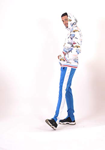 Screenshot-H11067 Mens Urban Hip Hop Premium Fleece Hoodie - Pullover Streetwear Retro Car Print Allover Fashion Hooded Sweatshirt-White-Medium #TOP2