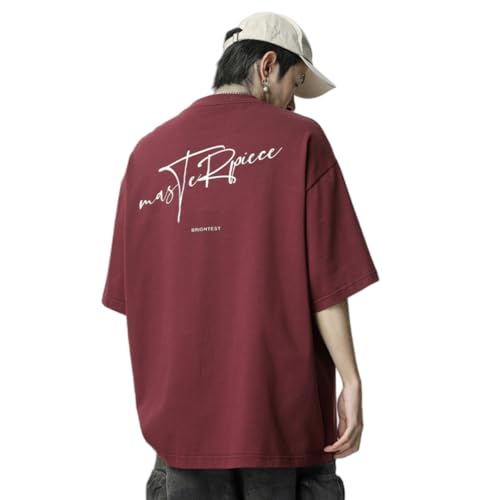 [RoBeKaU] tシャツ メンズ 半袖 夏服 英字 綿 丸襟 大きいサイズ ゆったり クルーネック おしゃれ ビッグ シルエット カットソー シンプル カジュアル トップス 柔らかい肌触り 快適 ストリート 人気 なつふく 韓国 夏 男女兼用