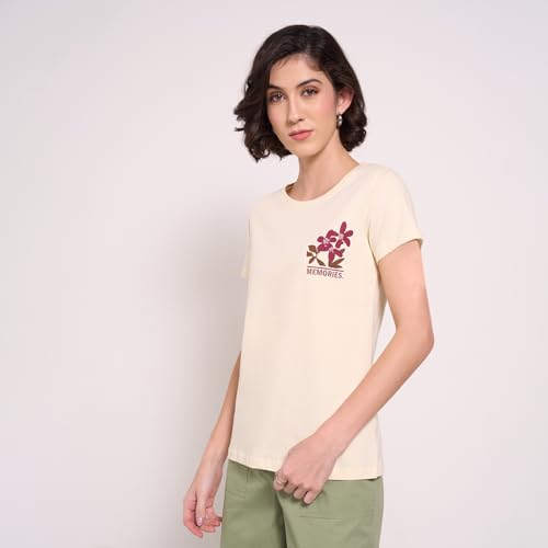 Image of Honey Women's 100% Cotton T-Shirt | Regular Fit | Round Neck | Half Sleeve