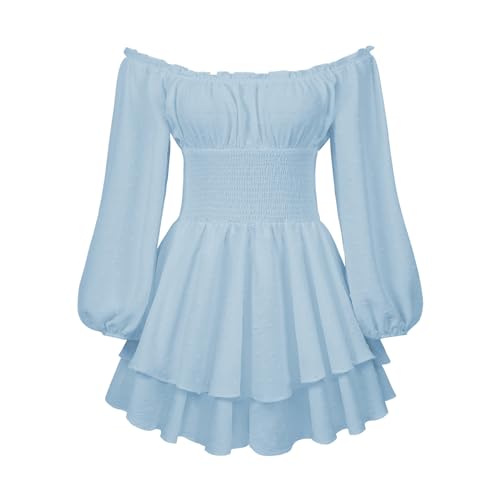 Robe à volants anti coup de vent avec short intégré invisible confortable