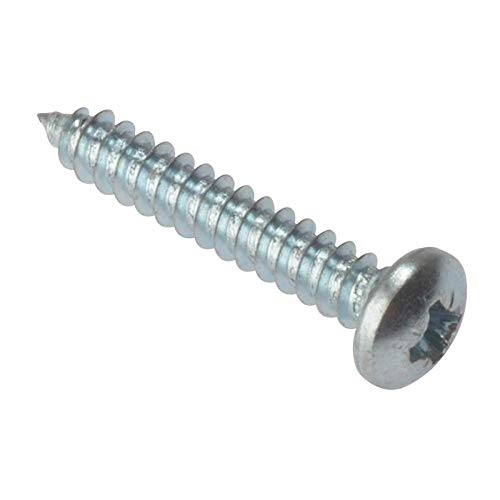 ForgeFix Self Tapping Screws Pan Head | 1/2" x 8 | Zinc Plated | Box 200
