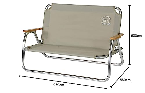 Image of Captain Stag Aluminum Low Bench W960 x D560 x H600 Monte UC-1830 Khaki Width 37.8 x Depth 22.0 x Height 23.6 inches (960 x 560 x 600 mm), Seat Height 8.7 inches (220 mm)