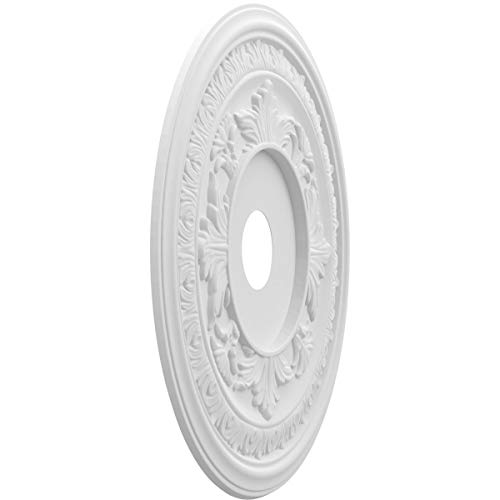 Image of Ekena Millwork CMP22BA Baltimore Thermoformed PVC Ceiling Medallion (Fits Canopies up to 7 3 /4 inch), 22 inchOD x 3 1 /2 inchID x 1 inchP