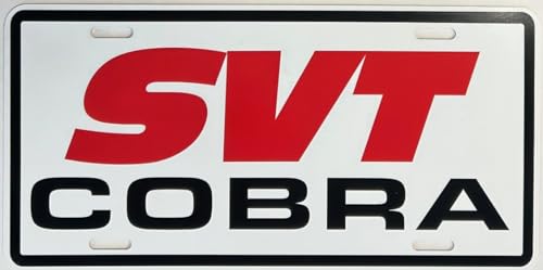 SVT Cobra Metal Novelty Reproduction Sign Compatible with Ford Mustang Rally Drag Racing High Performance Motorsports Hot Rod Muscle Car Custom Classic Collection Novelty Wall Art Gift