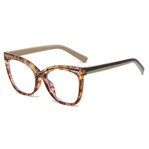 Lunettes œil de chat colorées à monture polygonale légère avec verres transparents