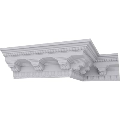 Ekena Millwork MLD03X03X05AT Attica Crown Moulding, 3 7/8"H x 3 5/8"P x 5 3/8"F x 94 1/2"L, White