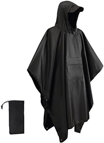 Azarxis Reusable Rain Poncho Waterproof Long Raincoat Jacket Lightweight with Hood for Adult Men Women Youth Cycling Riding Camping Hiking Trekking Walking Dog Outdoor Activities