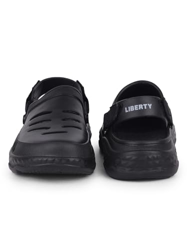 Image of Liberty A-HA BEACHRIDE Clogs for Men, Light Grey, Black & Dark Green | Casual Slip-On Slingback Clog for Walking & Outdoor Use | Solid Pattern, Trendy Stylish Fashionable Sandals with Lightweight