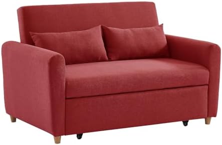 AYLA Fabric Convertible 2 Seater Sofa - Red - Single Suction Cup