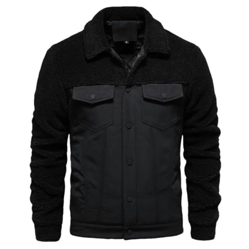 Veste d'hiver homme chaude épaisse manteau col fourrure parka