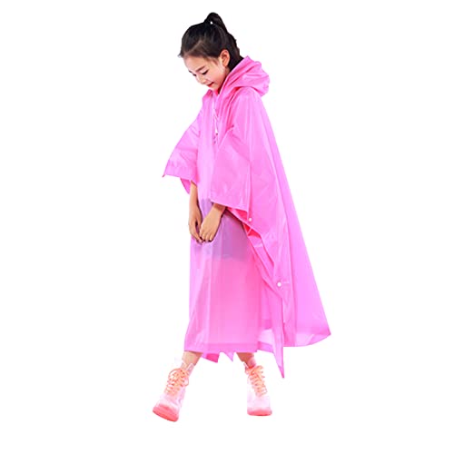 YIPUETERNITY Regenponcho für Kinder (Rosa) Wasserdichter Regenmantel für...