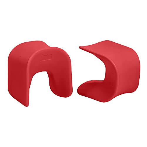 Image of ECR4Kids Wave Seat Perch Stool, 14in - 15.1in Seat Height, Flexible Seating, Red, 2-Pack