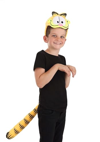 Garfield Soft Headband & Tail Costume Kit - Soft-Sculpted Ears and Embroidered Details Officially Licensed